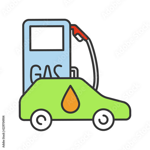 Filling station color icon
