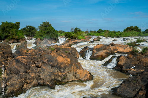 Landscape of Lee Pee waterfall in Champasak, Pakse, Southen Laos