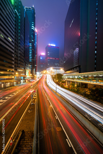 Abstract cityscape traffic background with motion blur