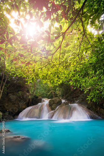 Erawan Waterfall in Thailand is locate in Kanchanaburi Provience. This waterfall is in Erawan national park
