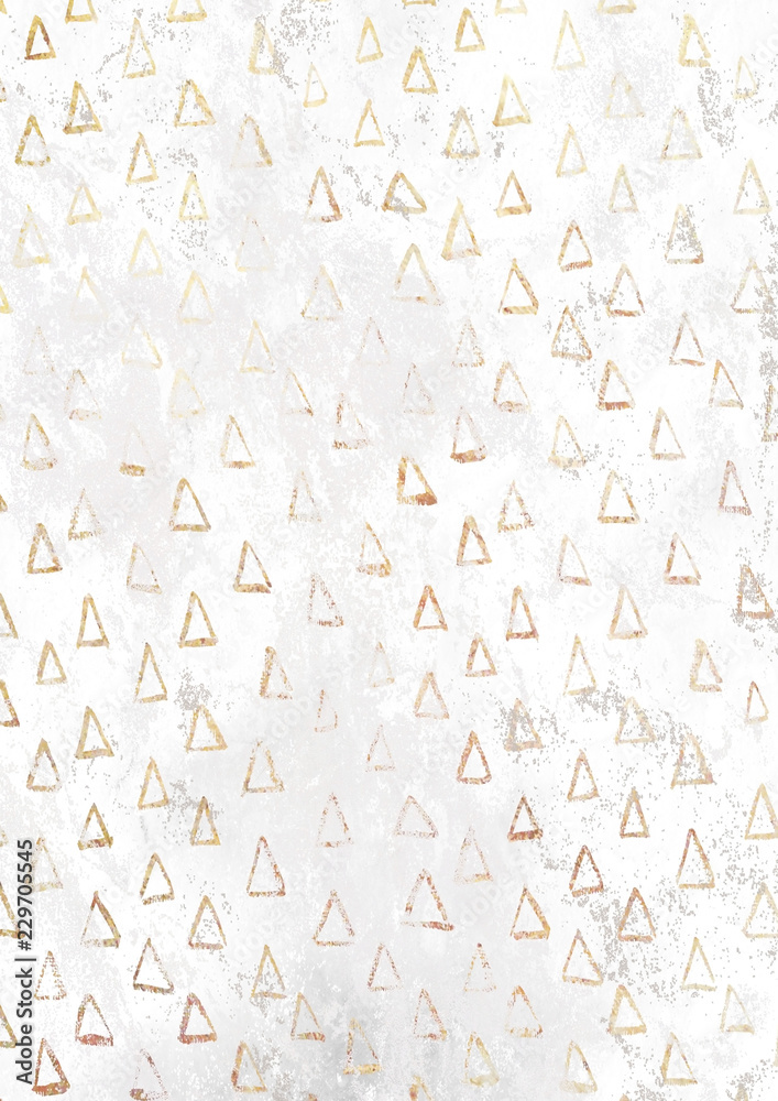 Golden Christmas tree  pattern empty rusty white paper background