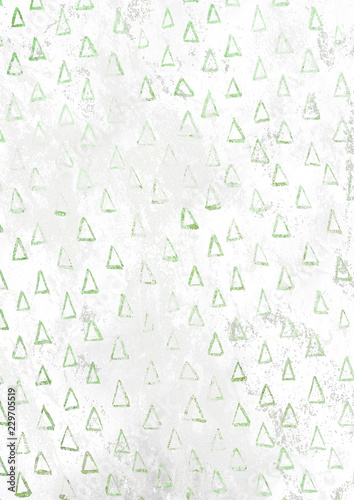 Green Christmas tree  pattern empty rusty white paper background