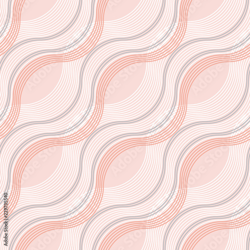 Striped light elegant wavy seamless pattern