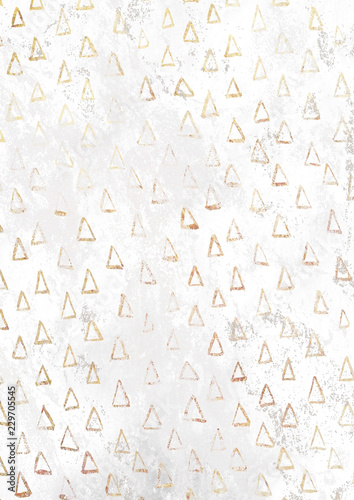 Golden Christmas tree  pattern empty rusty white paper background