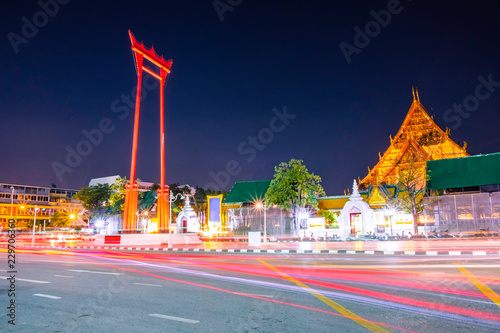 The Phram Giant Swing It is a beautiful place and a landmark of Bangkok Thailand. photo