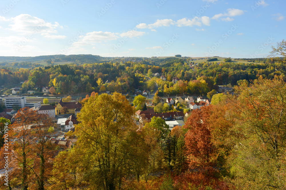 Kronach, Bayern, Panorama im Herbst