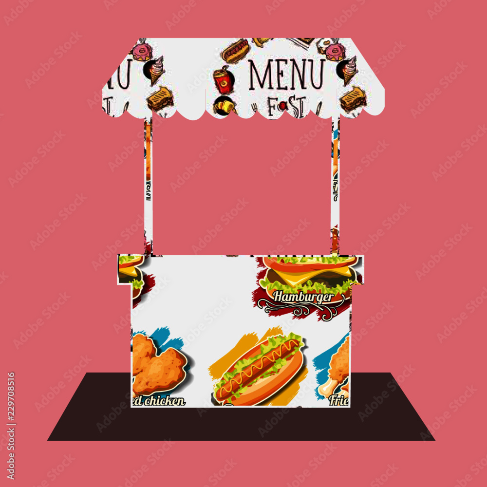 Stand de venta de comida rápida Stock Vector | Adobe Stock