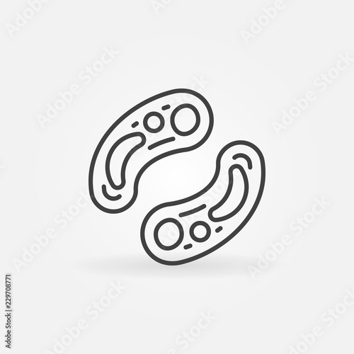 Bacterias outline vector concept icon or sign
