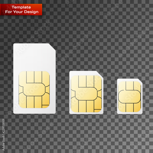 Set of SIM cards of different sizes