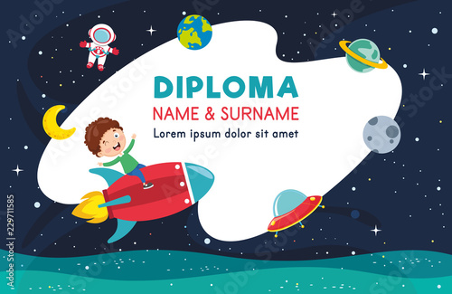 Vector Illustration Of Diploma