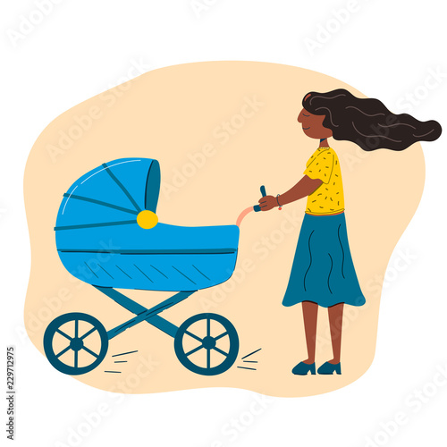 Vector illustration with cartoon postpartum infographic