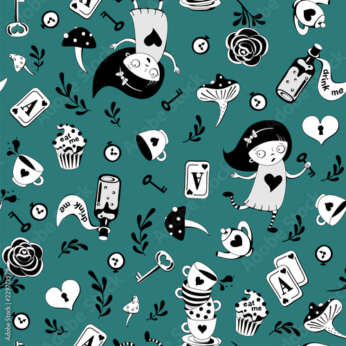 wonderland seamless pattern