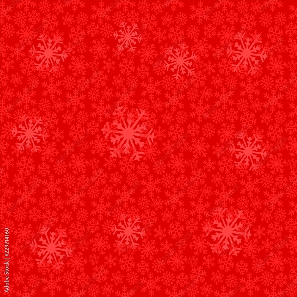 Seamless pattern for Christmas. Various small snowflakes on background in red colors. Vector graphic illustration. Seamless pattern for Christmas. Various small snowflakes on background in red colors. Vector graphic illustration.