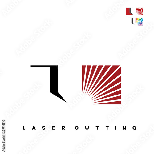 

Iliumustration consisting of two CNC machine images in the form of a symbol or logo. Laser cutting, engraving.