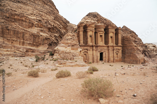 The Monastery is one of the legendary monuments of Petra. Similar in design to the Treasury but far bigger (50m wide and 45m high), it was built in the 3rd century BCE as a Nabataean tomb. photo