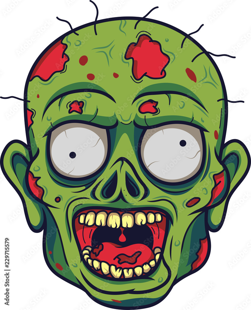 Cartoon zombie head 