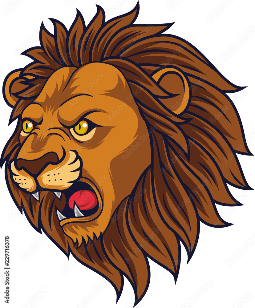 Obraz premium Angry lion head mascot