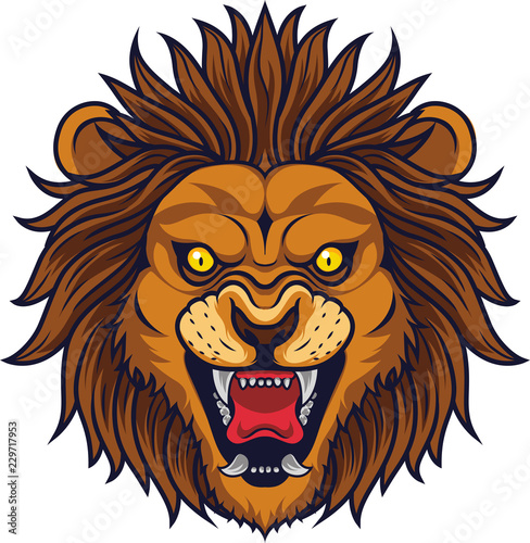 Fototapeta Naklejka Na Ścianę i Meble -  Angry lion head mascot