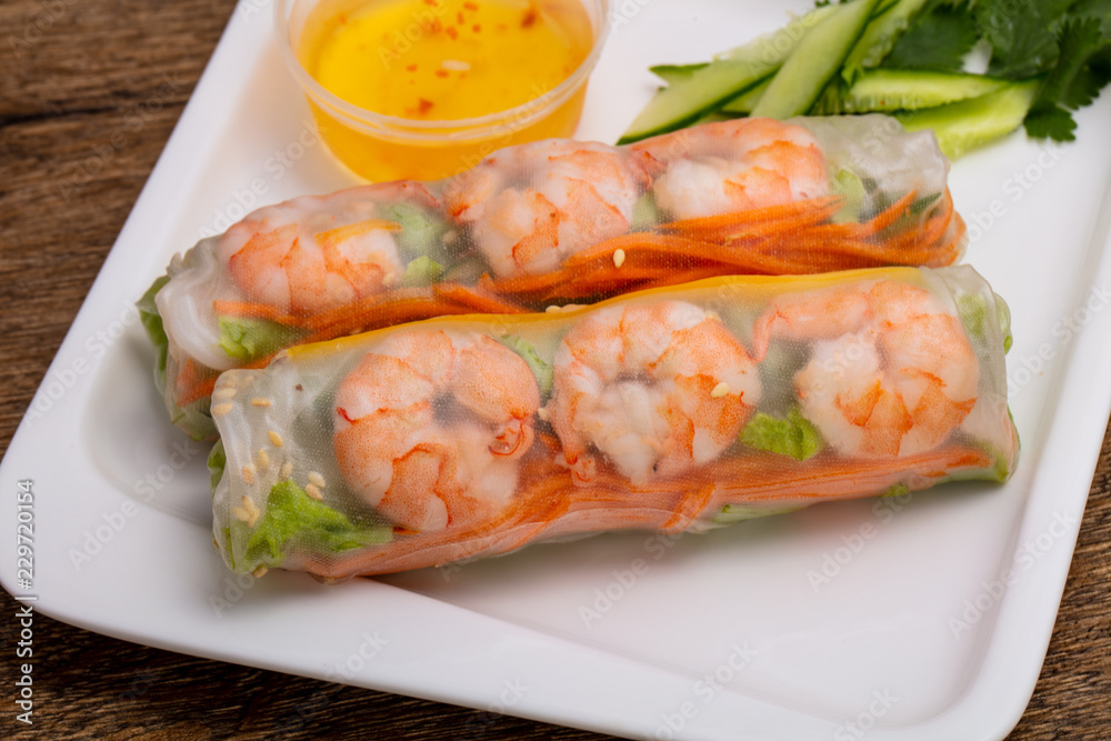 Vietnamese Spring roll with prawn Vietnamese Spring roll with prawn