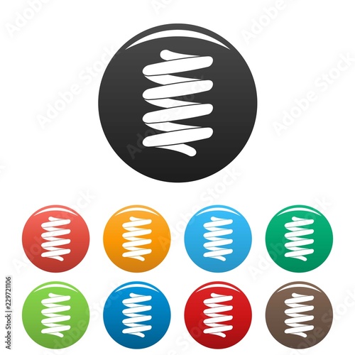 Low car spring icons set 9 color vector isolated on white for any design