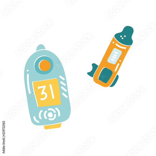 orienteering sport equipment. Vector illustration