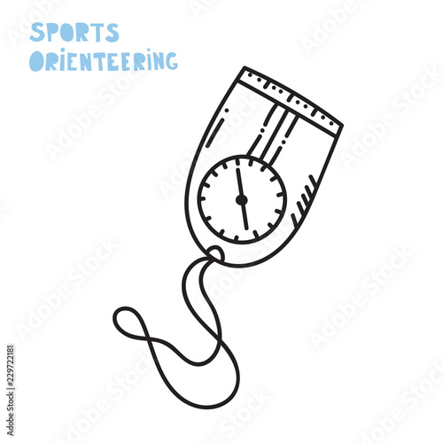 Vector illustration of orienteering compass
