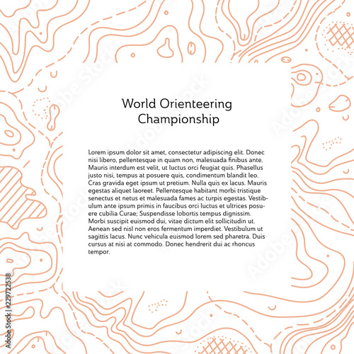 Vector illustration of orienteering map