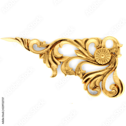 Gilded stucco, collection cartouche