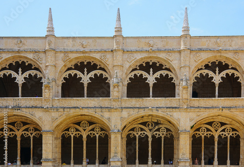 Jeronimos monastery in Belem, Lisbon, Portugal. Manueline style. UNESCO World Heritage. 25 may 2017
