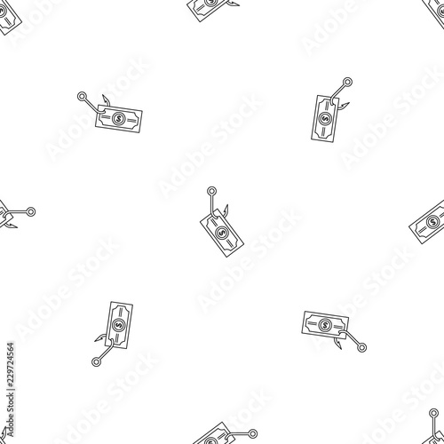 Phishing money pattern seamless vector repeat geometric for any web design