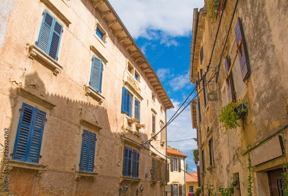 Buildings in the hill village of Groznjan (also called Grisignana) in Istria, Croatia
