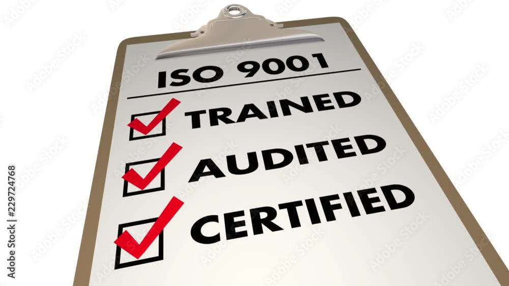 ISO 9001 Checklist Clipboard Certification 3d Animation ISO 9001 Checklist Clipboard Certification 3d Animation