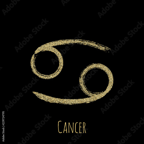 Cancer zodiac symbol vector, horoscope sign