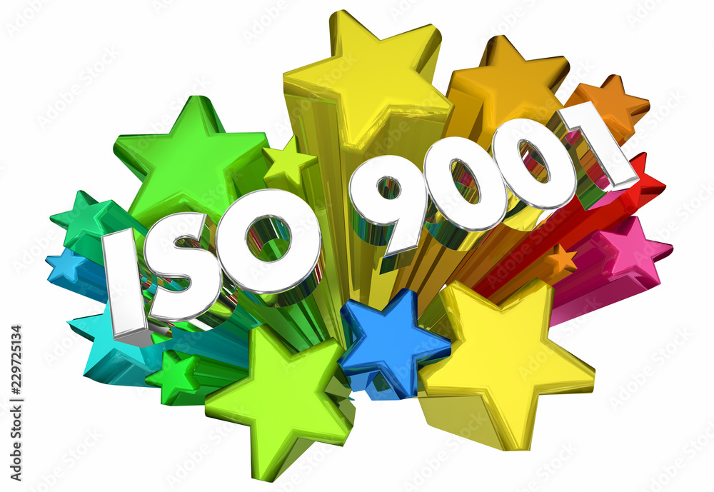 ISO 9001 Stars Certified Audit 3d Illustration ISO 9001 Stars Certified Audit 3d Illustration