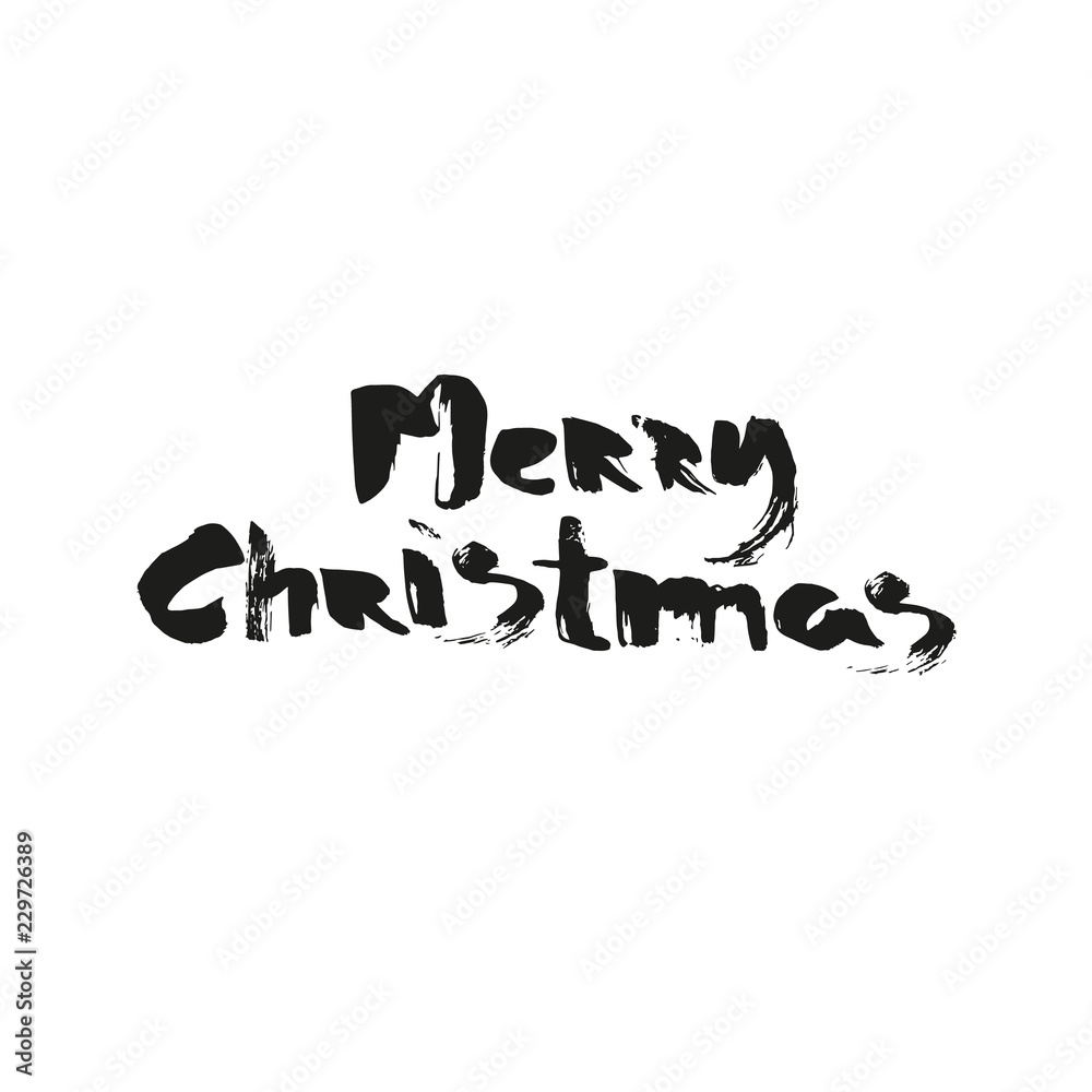 Merry Christmas Calligraphic Lettering Black Merry Christmas Calligraphic Lettering Black