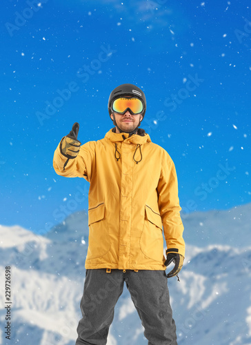 Confident snowboarder