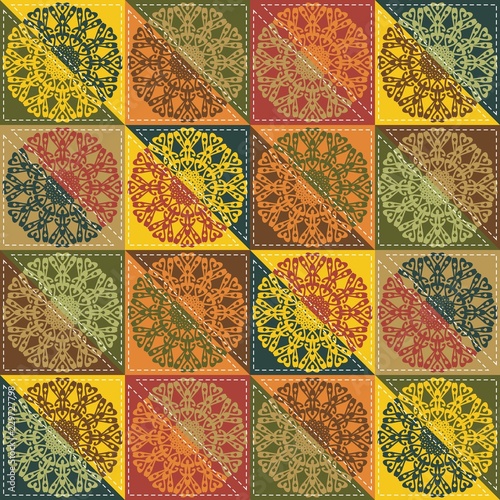 patchwork background with different patterns