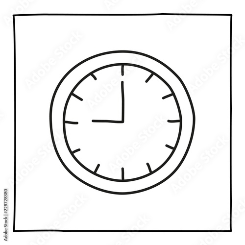 Doodle wall clock watch icon