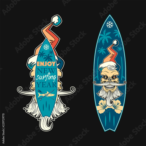 Photography Enjoy New Surfing Year color emblems