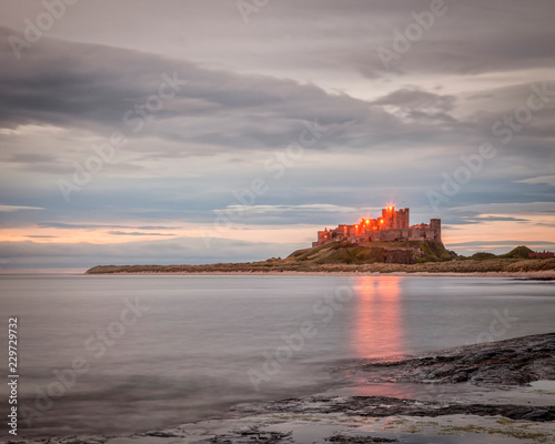 Bamburgh Castle  Northumberland  England at Dawn