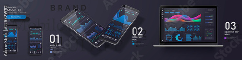 	 Market trade. Binary option. Trading platform, account. Press Call and Win transaction. Money Making, business. Market analysis. Investing. Screen of user interface for phone, laptop, 