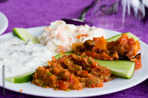 ADRASAN, TURKEY Meze platter.
