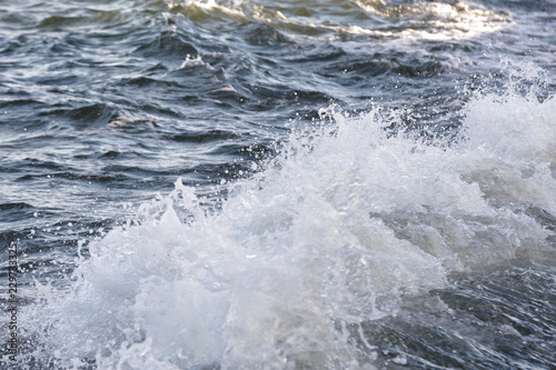 Background texture image of sea water from above copyspace design