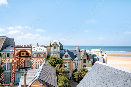 Εκτύπωση καμβά Rooftops of the luxury houses near the beach in Trouville, famous french resort