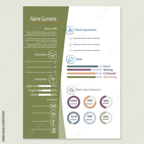 Cv resume template vector