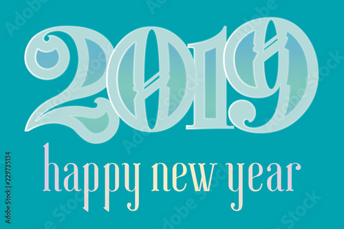 Frohes neues Jahr dekorative Grußkarte für 2019