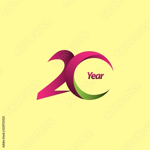 20 Year Anniversary Vector Template Design Illustration