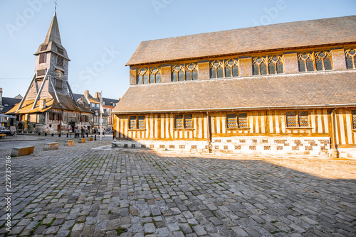 Photography Saint Catherine Old wooden church in Honfleur, famuos french town in Normandy