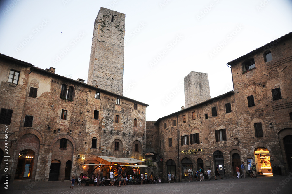 San Gimignano is a small walled medieval hill town in the province of Siena, Tuscany, north-central Italy. Known as the Town of Fine Towers