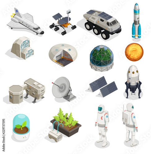 Mars Colonization Isometric Set